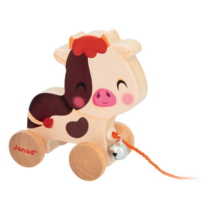 Janod Children Wooden Pull Along Farm Animal Toy