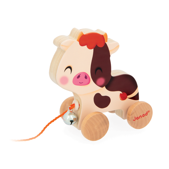 Janod Children Wooden Pull Along Farm Animal Toy