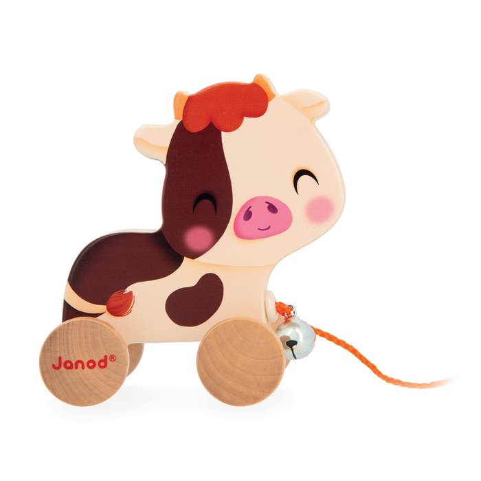 Janod Children Wooden Pull Along Farm Animal Toy