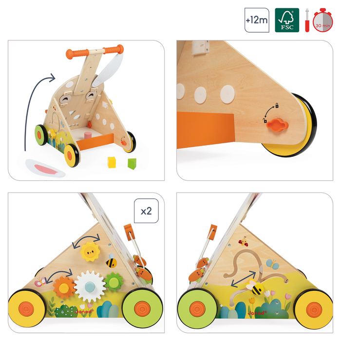 Janod Children Wooden Activity Baby Walder - Farm: Rabbit