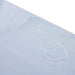 Jordan baby blue sweatshirt featuring embossed logo, flower, and heart detail on fabric.