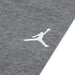 Jordan grey fabric featuring white Jumpman basketball logo embroidered on the surface.