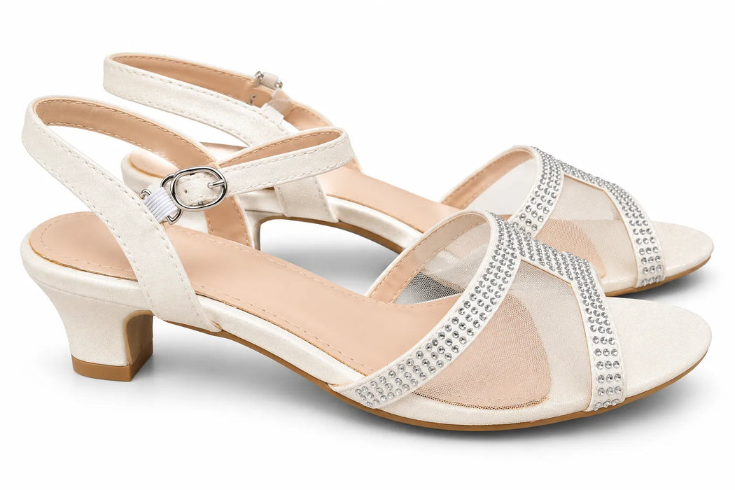 Jolene® Girls’ Rhinestone Glitter Low-Heel Dress Sandals  Style: JC9905