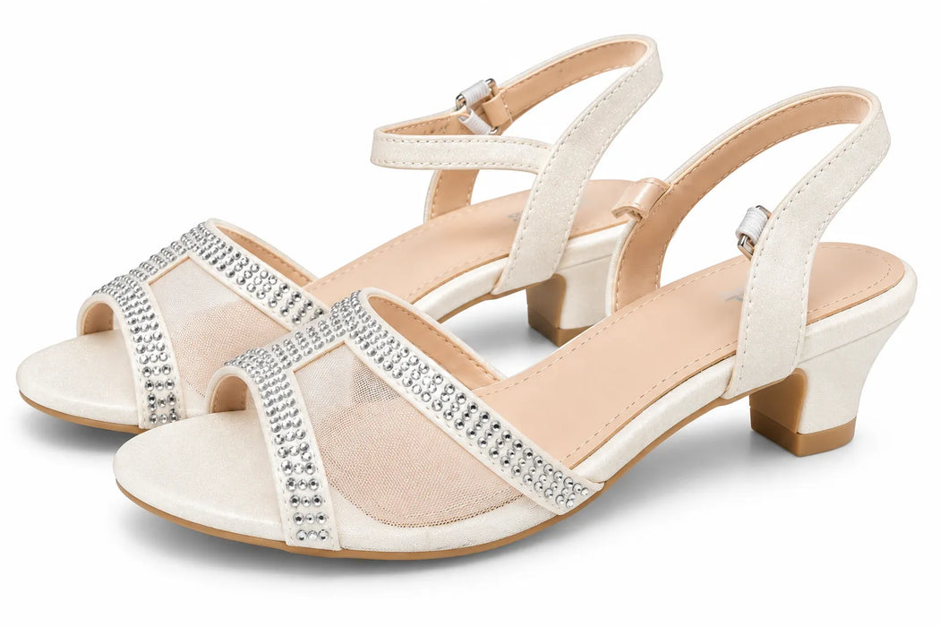 Jolene® Girls’ Rhinestone Glitter Low-Heel Dress Sandals  Style: JC9905