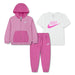 Nike 3-Piece Hoodie Set with Tee – Playful Pink (2T to 4T)