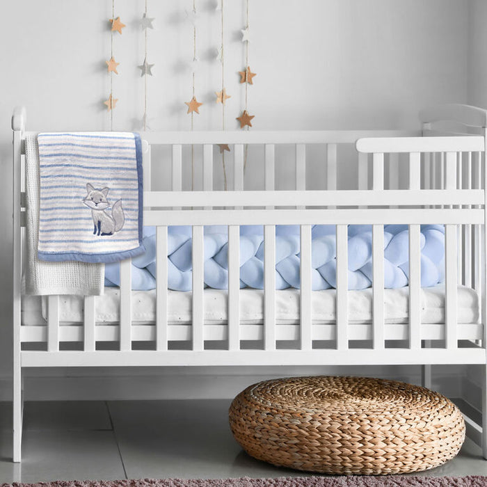 Koala Baby - Fox Blue/Grey Sherpa 2 Layer Applique Blanket