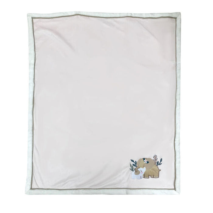Koala Baby - Pink Elephant Mama & Baby 2 Layer Applique Blanket