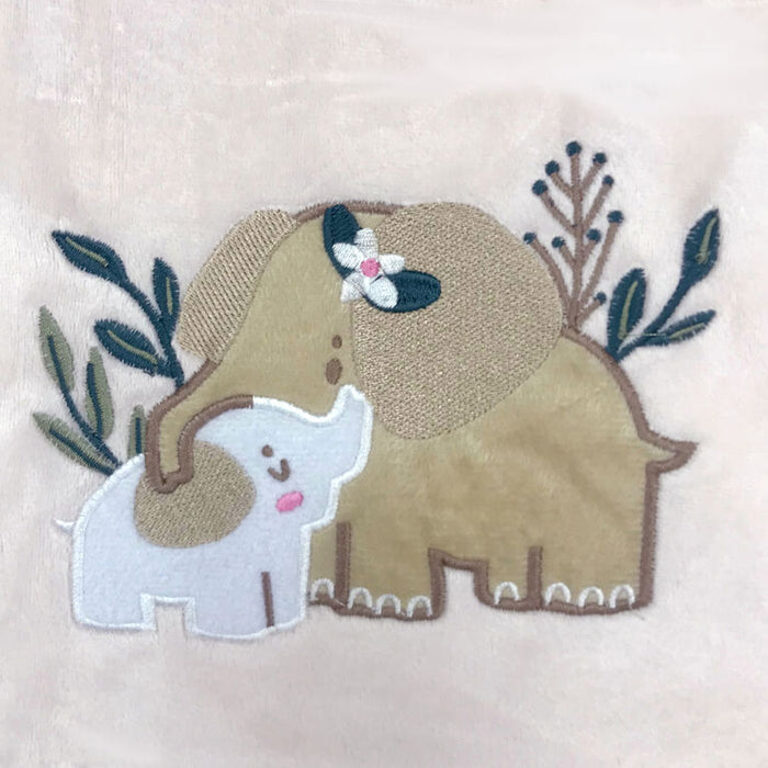 Koala Baby - Pink Elephant Mama & Baby 2 Layer Applique Blanket