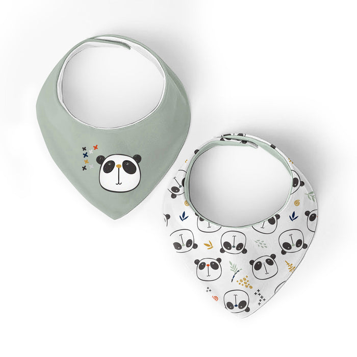 Kushies® Bandana Bib Panda | 2 Pack