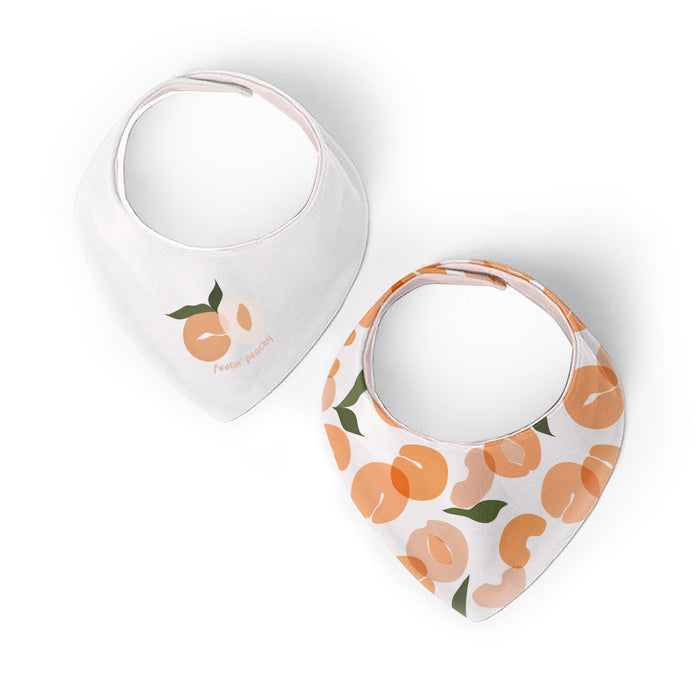 Bavoir bandana Kushies® Pêche | Lot de 2