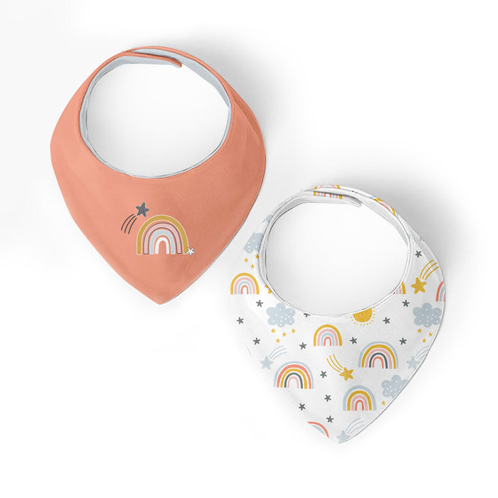 Kushies® Bandana Bib Rainbow | 2 Pack
