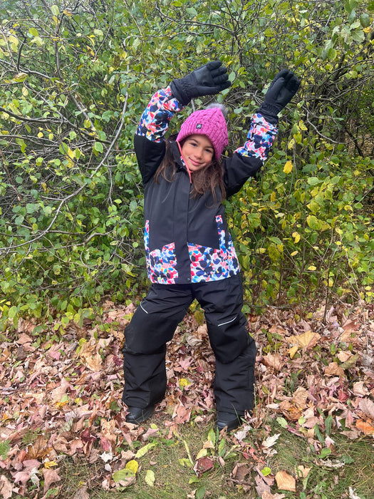 Conifere PROCERA - Ensemble de combinaison de neige 2 pièces noir pour fille