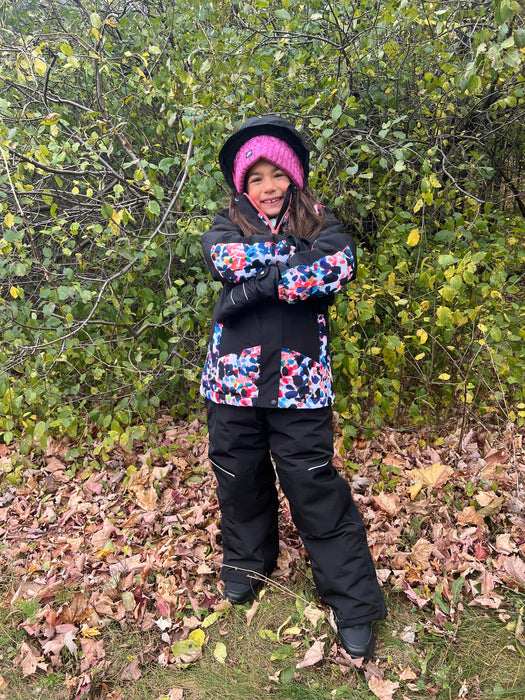 Conifere PROCERA - Ensemble de combinaison de neige 2 pièces noir pour fille