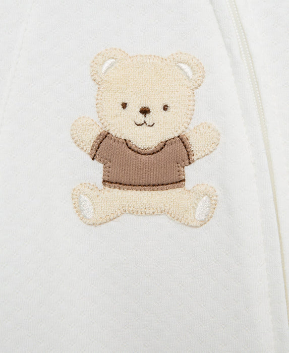 Little Me Pyjama Zip Footie - Gentle Bear