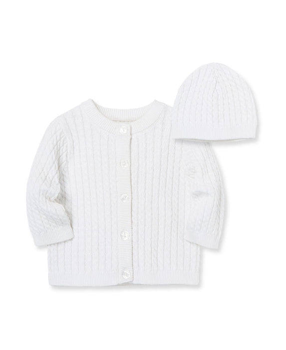 Pull et bonnet blancs Little Me