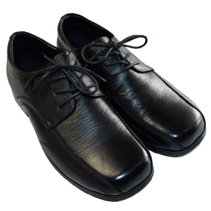 Formal Wear Boys Genuine Leather Dress Shoes – Classic Lace-Up (Sizes 6A Toddler to 8 Youth)