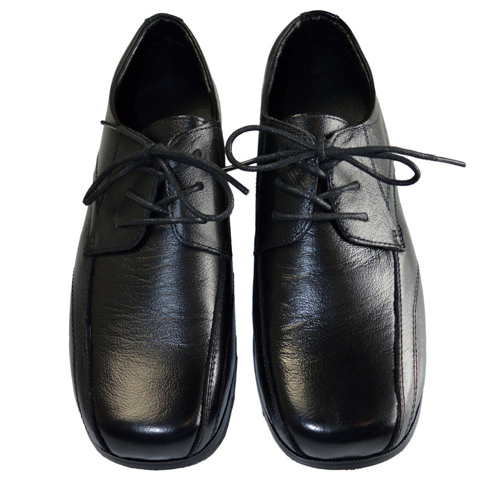 Formal Wear Boys Genuine Leather Dress Shoes – Classic Lace-Up (Sizes 6A Toddler to 8 Youth)
