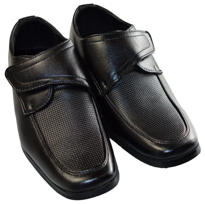 Boys Dress Shoes in Faux Leather – Hook & Loop Closure – Sizes 5A Toddler to 10 Youth