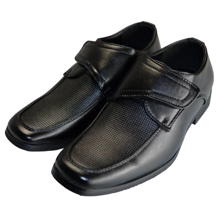 Boys Dress Shoes in Faux Leather – Hook & Loop Closure – Sizes 5A Toddler to 10 Youth