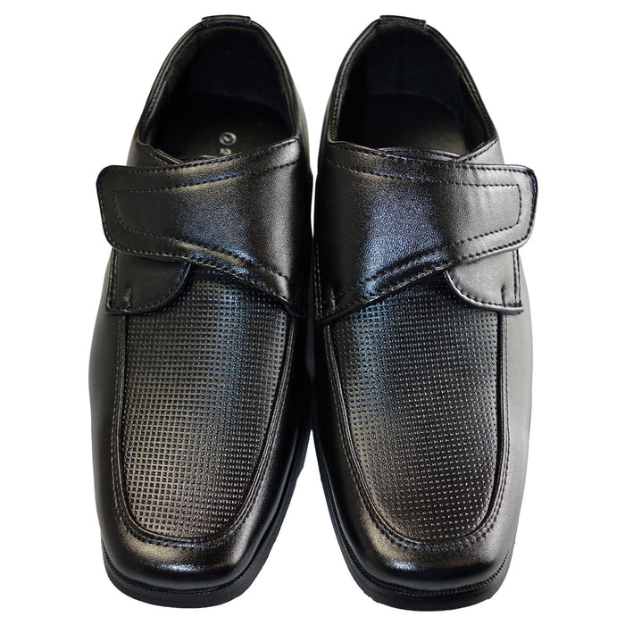 Boys Dress Shoes in Faux Leather – Hook & Loop Closure – Sizes 5A Toddler to 10 Youth
