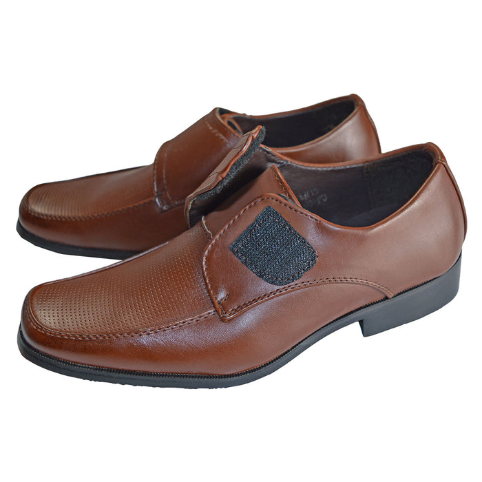 Boys Dress Shoes in Faux Leather – Hook & Loop Closure – Sizes 5A Toddler to 10 Youth