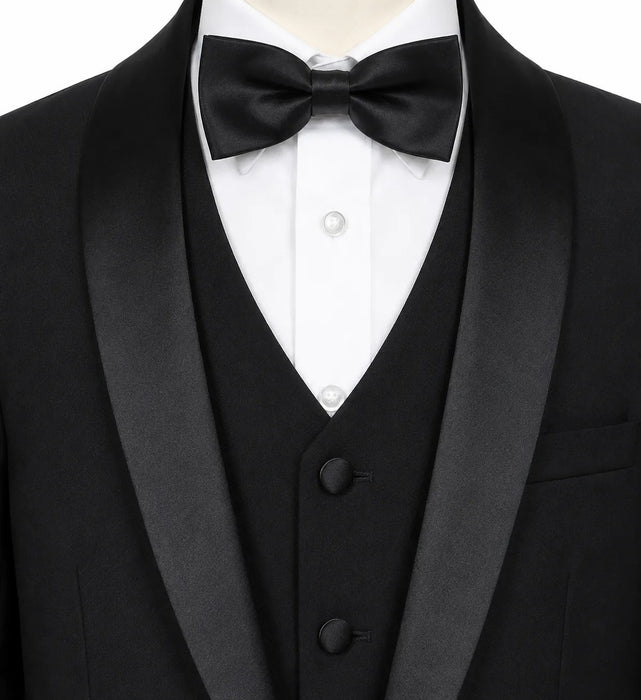 Mavezzano® Boys Black Tuxedo Set - Sash Lapel for Special Events Sizes | 2y to 16y