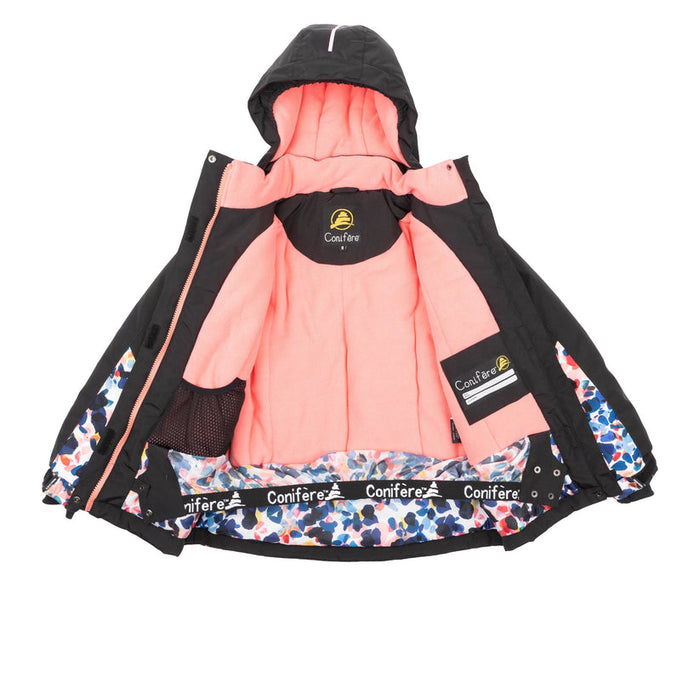 Conifere PROCERA - Ensemble de combinaison de neige 2 pièces noir pour fille