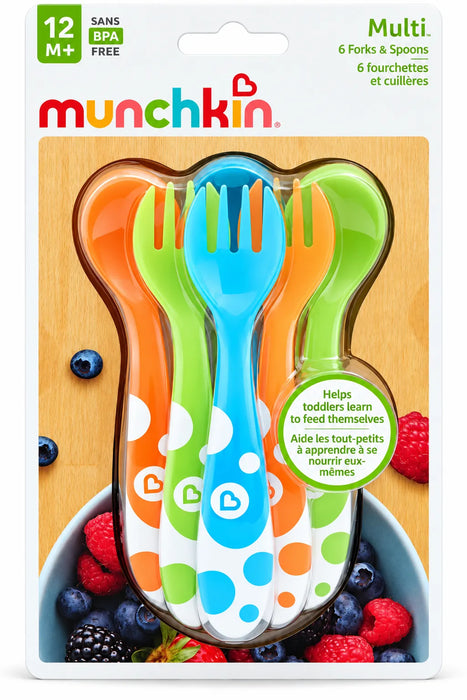 Fourchettes et cuillères polyvalentes pour tout-petits Munchkin ®, paquet de 6