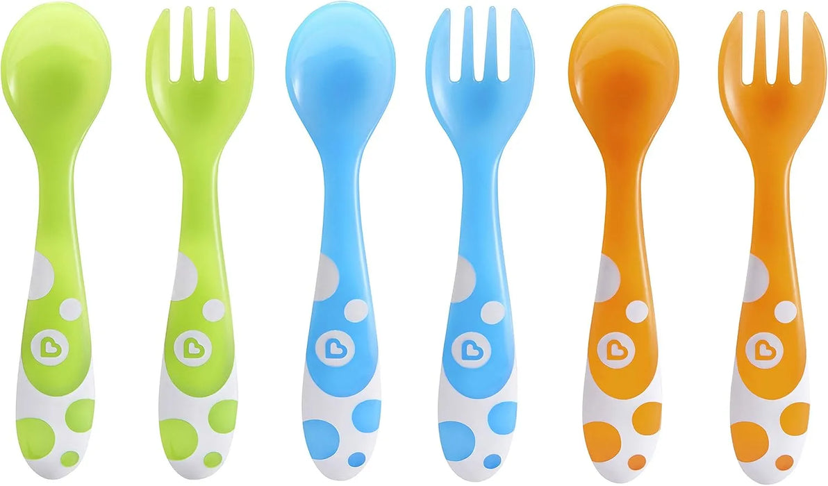 Fourchettes et cuillères polyvalentes pour tout-petits Munchkin ®, paquet de 6