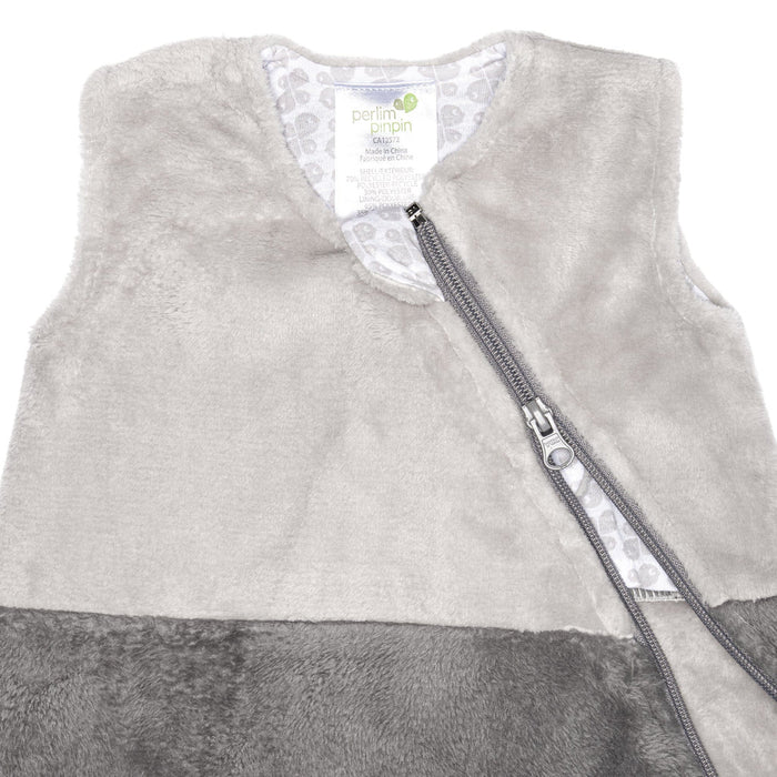 Gigoteuse pour bébé en peluche écologique Perlimpinpin - Taupe/Gris (1.5 Togs)