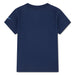 NIK short sleeve navy kids t-shirt displayed flat with a small blue detail on the sleeve.