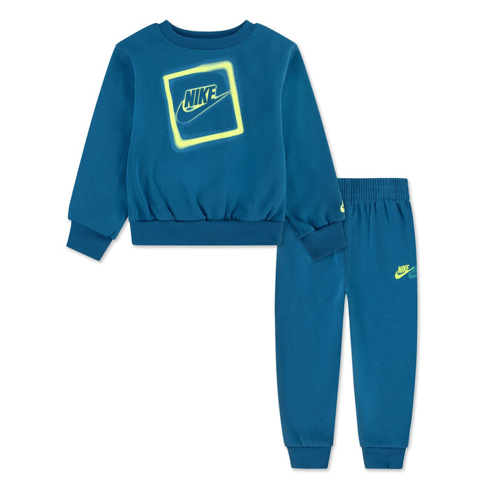 Nike Kids Jogger 2-Piece Square Decal Crewneck Set Size - (2T to 4T)