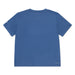 Nike Dri-FIT kids' blue short sleeve t-shirt shown flat with back view visible.