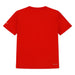 Nike Dri-FIT red short sleeve kids t-shirt displayed flat, back view visible.