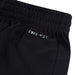 Nike Dri-Fit black athletic shorts close-up showing waistband and mesh fabric detail.