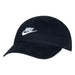 Nike black baseball cap with white embroidered logo shown against a plain white background.