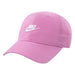 Nike pink baseball cap with white embroidered logo shown on a plain white background.
