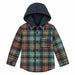 Chemise flanelle à capuche à carreaux vert marine orange Rococo pour garçon