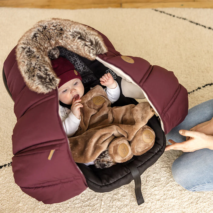 Couverture en Minky Petit Coulou pour siège auto pour bébé - Moka