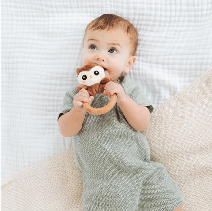 Pearhead Wooden Baby Teether Ring