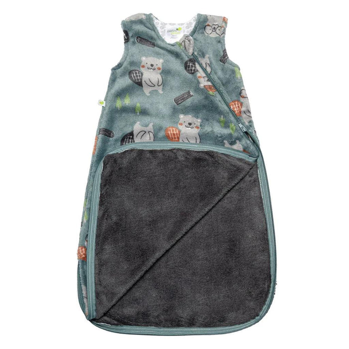 Perlimpinpin Eco-Friendly Plush Baby Sleep Bag - Beavers (1.5 Togs)