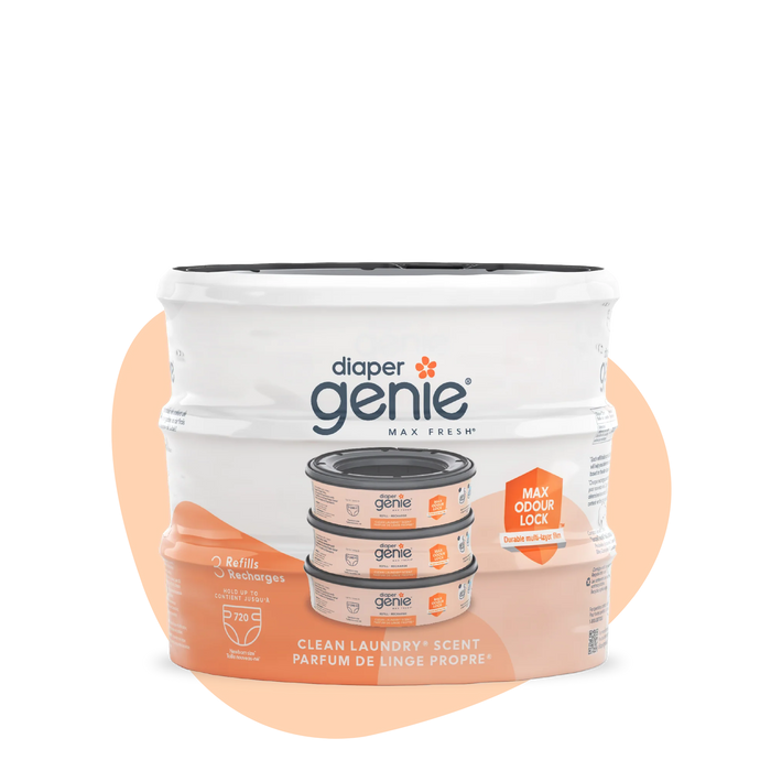 Playtex® Diaper Genie Refills – 3 Pack | Standard & Max Fresh 5–7 Layer Odour Lock Bags