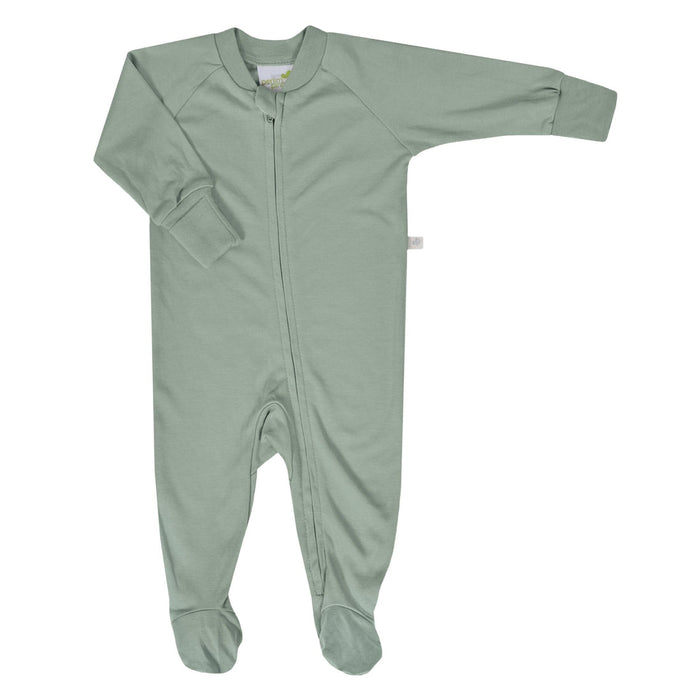 Pyjama pour bébé 1 pièce en bambou Perlimpinpin - Vert mousse