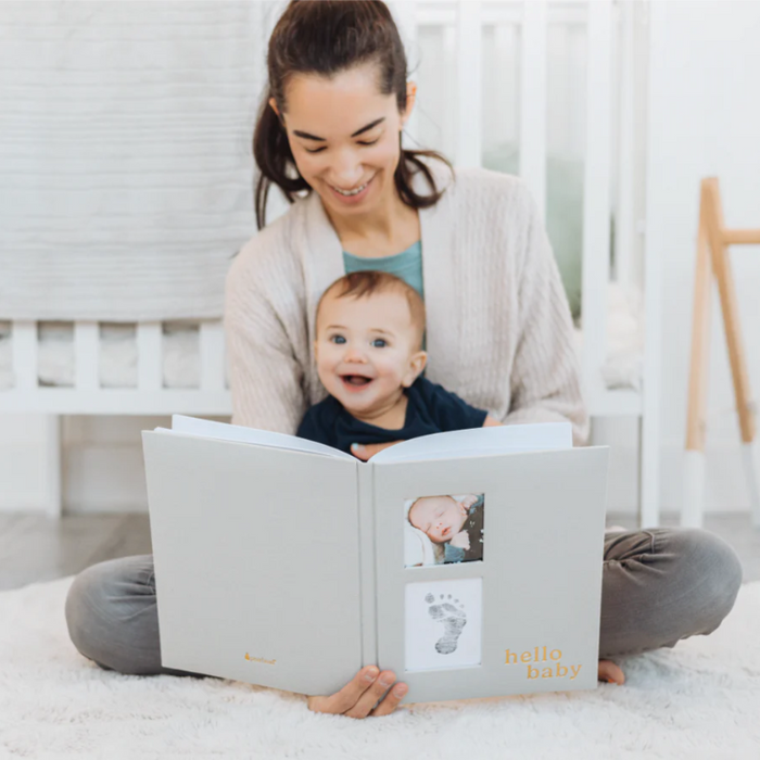 Pearhead® Hello Baby Linen Baby Book