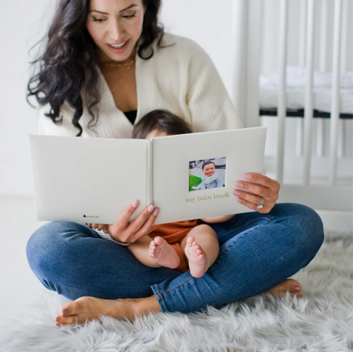 Pearhead® Linen Square Baby Book