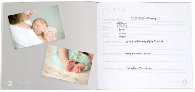 Pearhead® Linen Square Baby Book