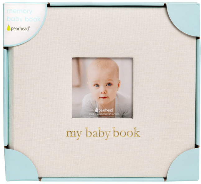 Pearhead® Linen Square Baby Book