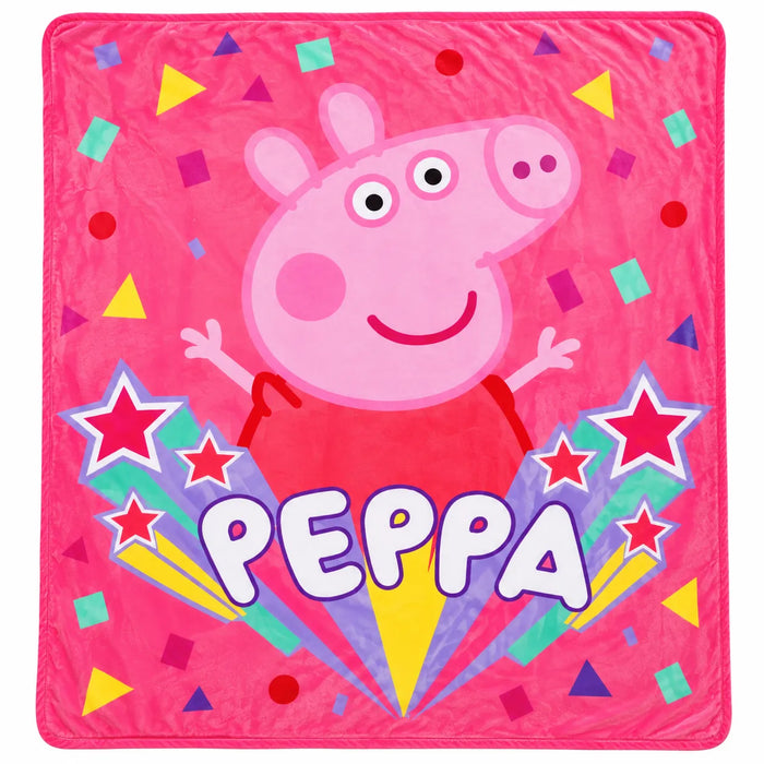 Couverture en peluche sherpa Hasbro® Peppa Pig | 60 x 80 pouces