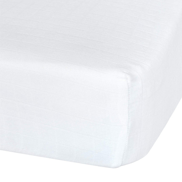 Perlimpinpin® Cotton Muslin Fitted Sheet - White