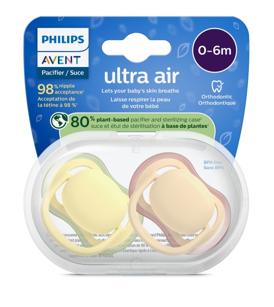 Philips Avent® Ultra Air Pacifier 0-6m Beige - 2 Pack